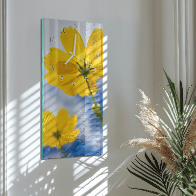 Horloge rectangulaire verticale Fleur