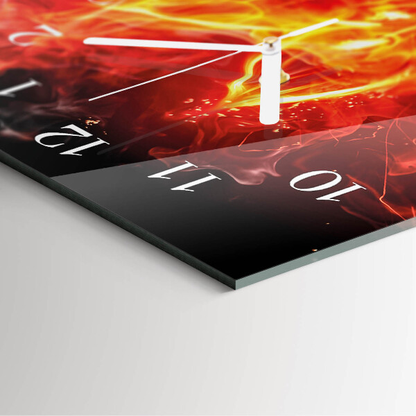 Horloge rectangulaire verticale Fleur de feu