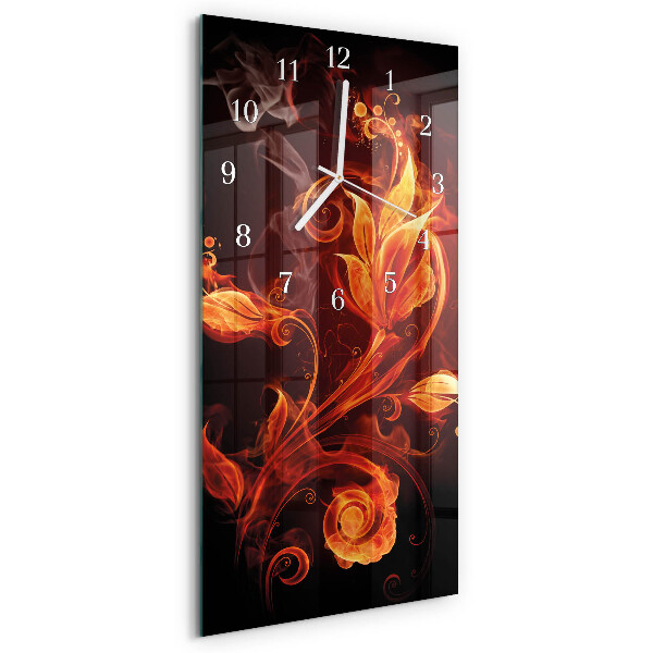Horloge rectangulaire verticale Fleur de feu