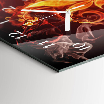 Horloge rectangulaire verticale Fleur de feu
