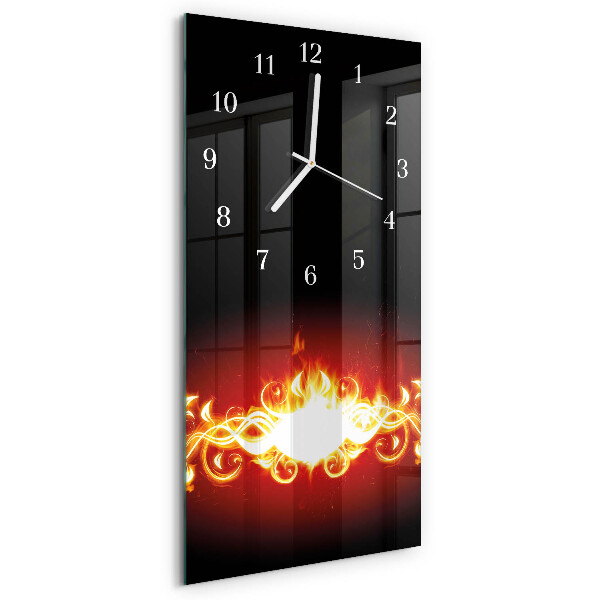 Horloge rectangulaire verticale Fleur de feu