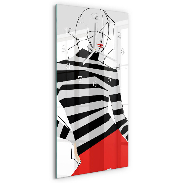 Horloge rectangulaire verticale Femme blanche