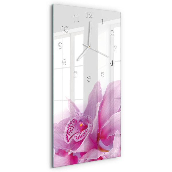 Horloge rectangulaire verticale Orchidée
