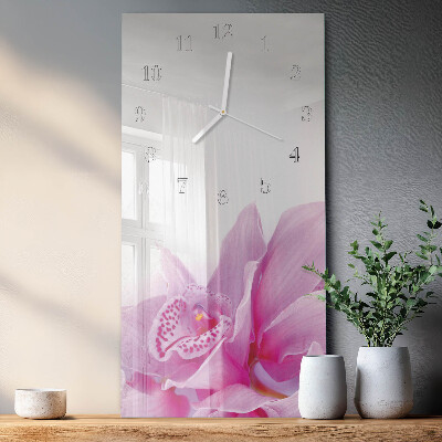 Horloge rectangulaire verticale Orchidée