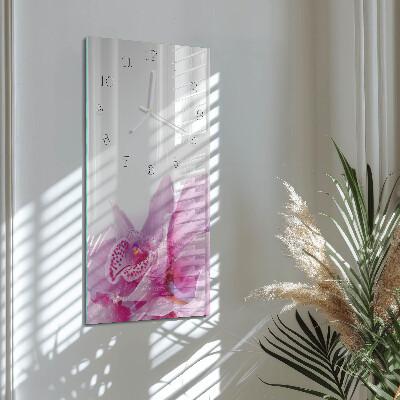 Horloge rectangulaire verticale Orchidée