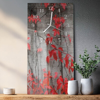 Horloge rectangulaire verticale Fleurs