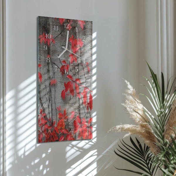 Horloge rectangulaire verticale Fleurs
