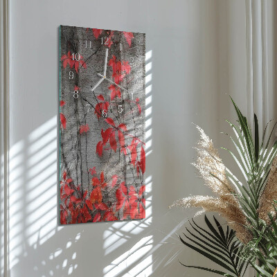 Horloge rectangulaire verticale Fleurs