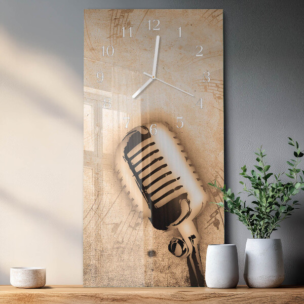 Horloge rectangulaire verticale Microphone