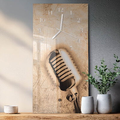 Horloge rectangulaire verticale Microphone