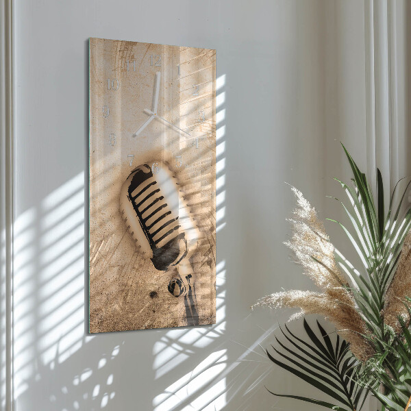 Horloge rectangulaire verticale Microphone