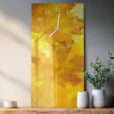 Horloge rectangulaire verticale Feuilles