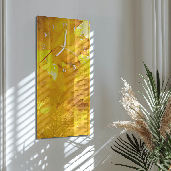Horloge rectangulaire verticale Feuilles