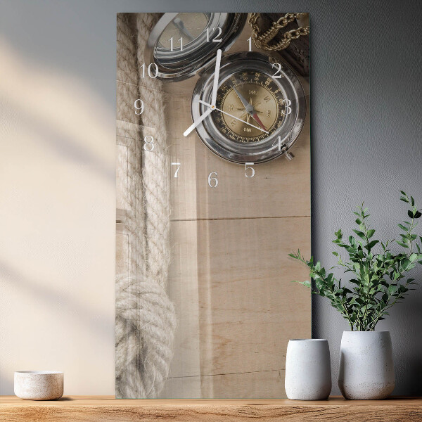 Horloge rectangulaire verticale Boussole