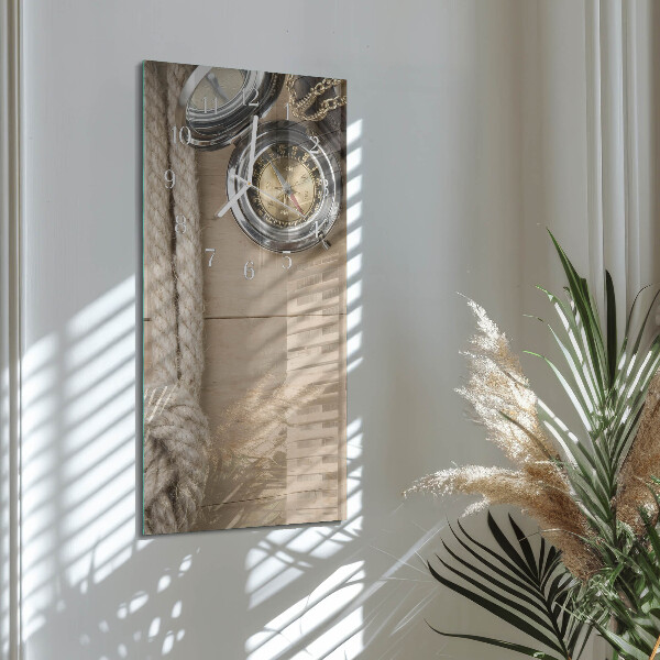 Horloge rectangulaire verticale Boussole