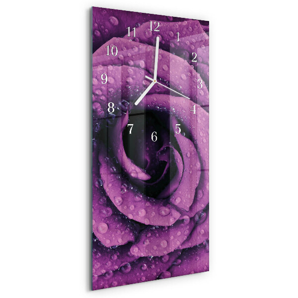 Horloge rectangulaire verticale Rose