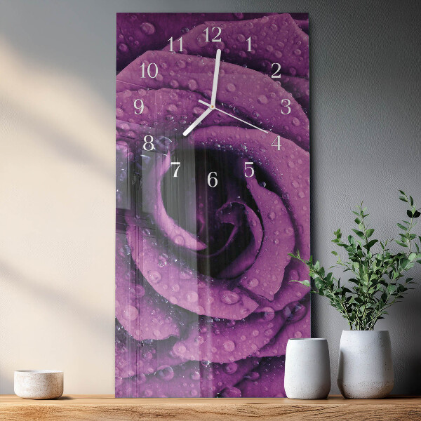 Horloge rectangulaire verticale Rose