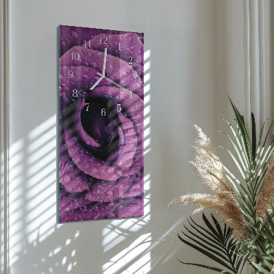 Horloge rectangulaire verticale Rose
