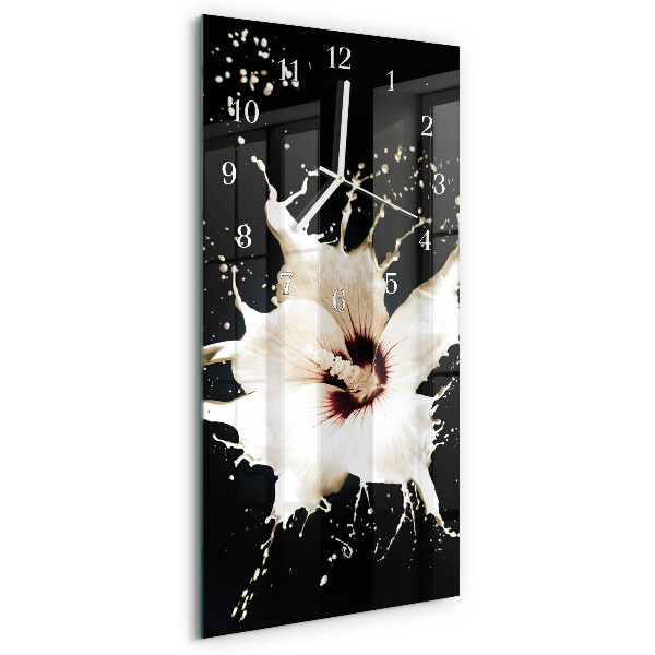 Horloge rectangulaire verticale Fleur