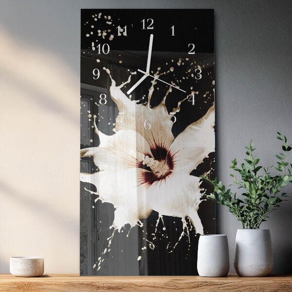 Horloge rectangulaire verticale Fleur