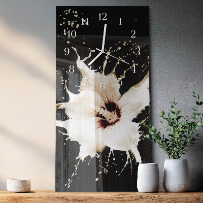 Horloge rectangulaire verticale Fleur