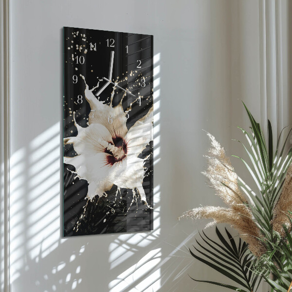 Horloge rectangulaire verticale Fleur