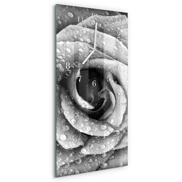 Horloge rectangulaire verticale Rose