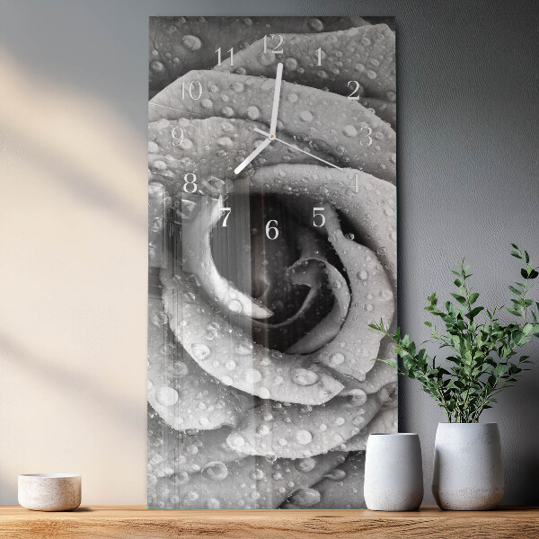 Horloge rectangulaire verticale Rose