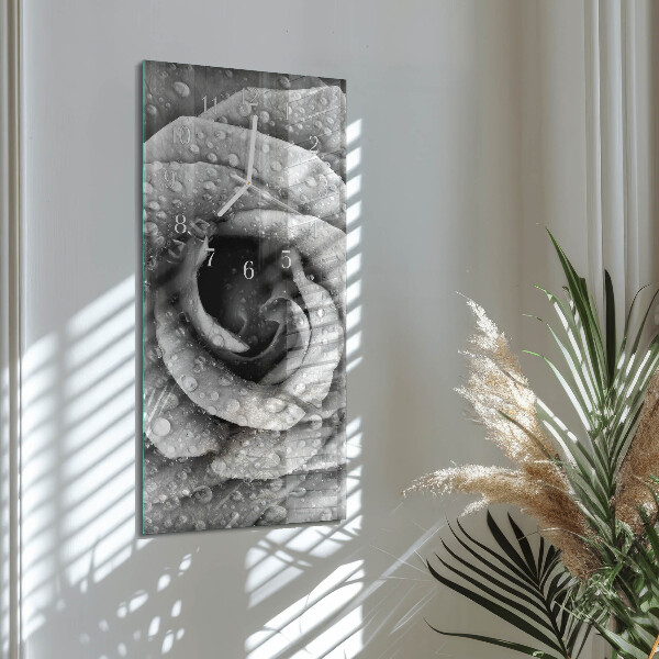 Horloge rectangulaire verticale Rose