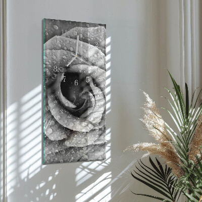 Horloge rectangulaire verticale Rose