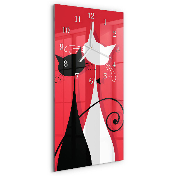 Horloge rectangulaire verticale Chats