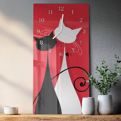 Horloge rectangulaire verticale Chats
