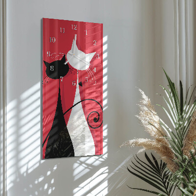 Horloge rectangulaire verticale Chats