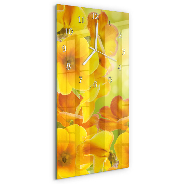 Horloge rectangulaire verticale Fleurs