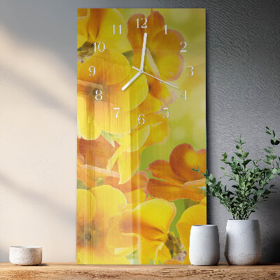Horloge rectangulaire verticale Fleurs