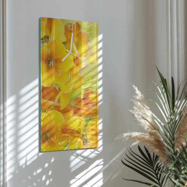 Horloge rectangulaire verticale Fleurs