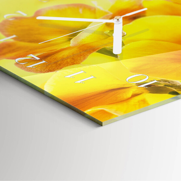 Horloge rectangulaire verticale Fleurs