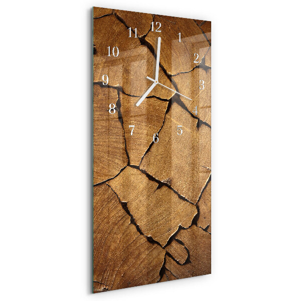 Horloge rectangulaire verticale Motif bois