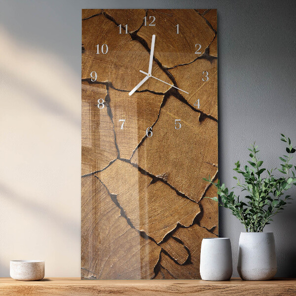 Horloge rectangulaire verticale Motif bois