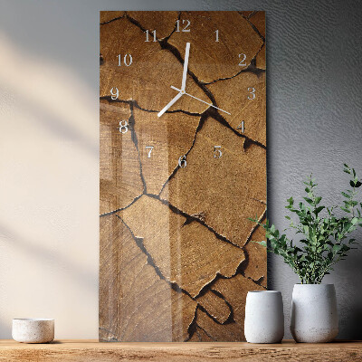 Horloge rectangulaire verticale Motif bois