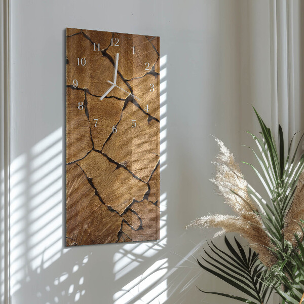Horloge rectangulaire verticale Motif bois