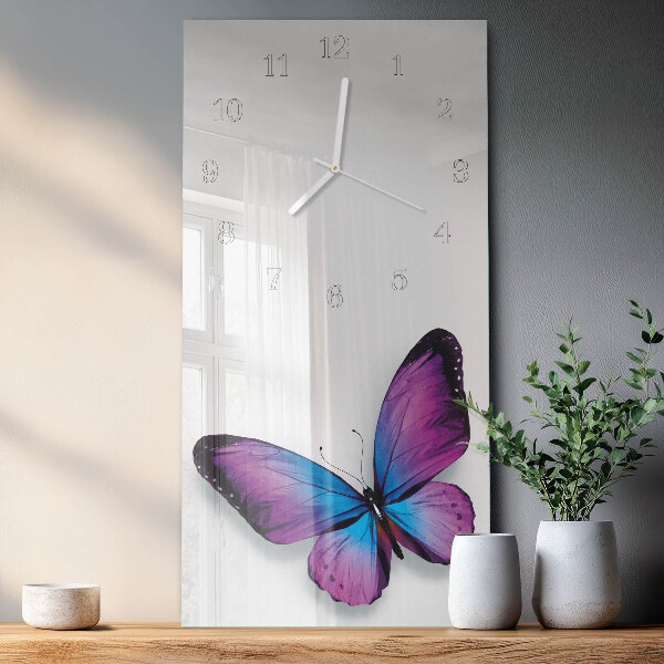 Horloge rectangulaire verticale Papillons