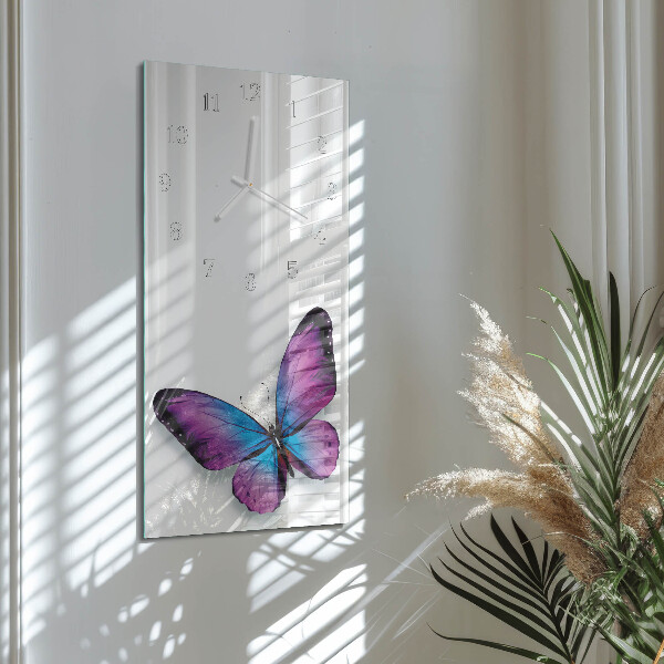 Horloge rectangulaire verticale Papillons