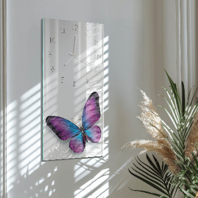 Horloge rectangulaire verticale Papillons