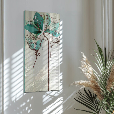 Horloge rectangulaire verticale Fleur