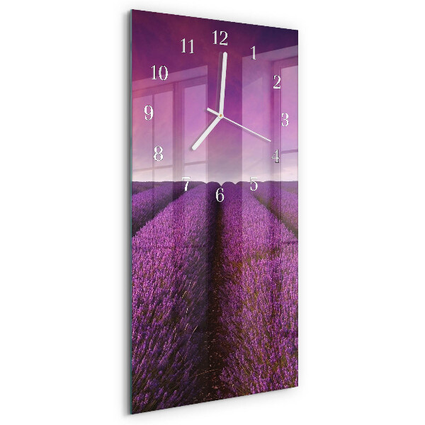 Horloge rectangulaire verticale Champ de lavande
