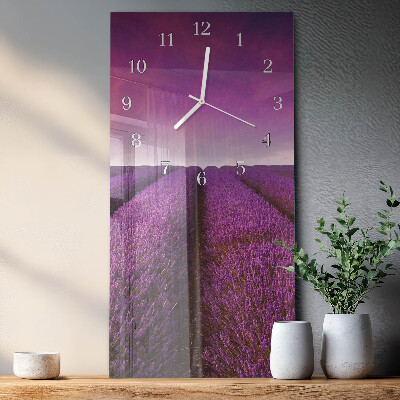Horloge rectangulaire verticale Champ de lavande