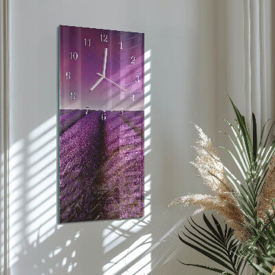 Horloge rectangulaire verticale Champ de lavande