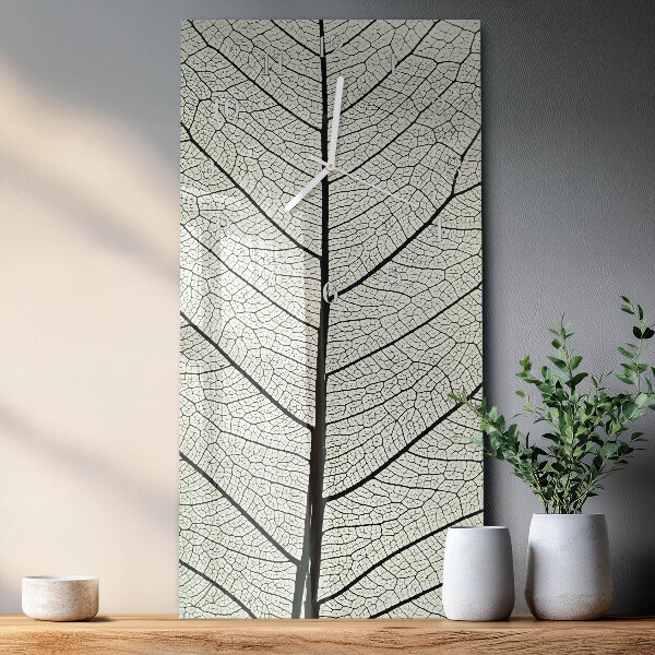 Horloge rectangulaire verticale Feuille
