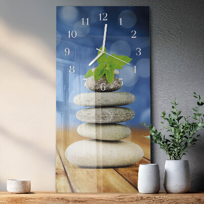 Horloge rectangulaire verticale Pierres